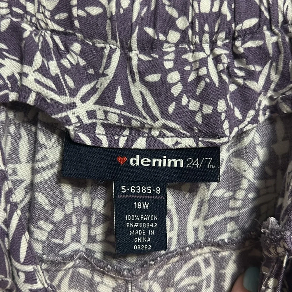 Denim 24/7 Purple and White Tank Maxi Sundress Size 18 Ruffle - Picture 3 of 7